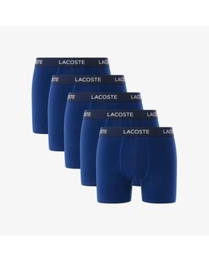 Lacoste 5-Pack Stretch Cotton Boxer Briefs - Blue