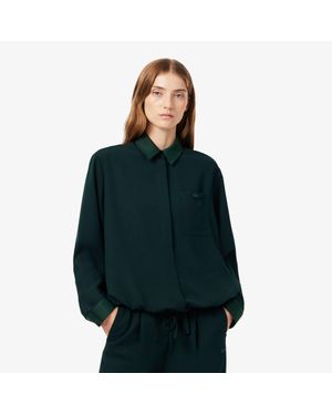 Lacoste Oversized Satin Accent Shirt - Green