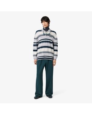 Lacoste Runway Straight Fit Tailored Stretch Pants - Blue