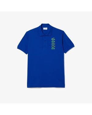Lacoste Croc Badge Piqué Polo - Blue