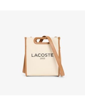 Lacoste Small Heritage Canvas Tote - Natural