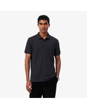 Lacoste Regular Fit Wool Blend Jersey Polo Shirt - Black