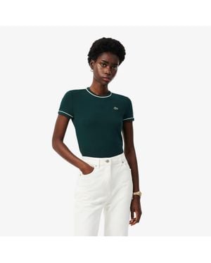 Lacoste Contrast Trim Jersey T-Shirt - Green