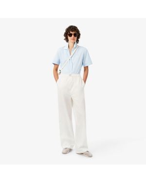 Lacoste Wide Fit Cotton Petit Piqué Pants - White