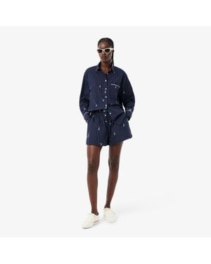 Lacoste Cotton Poplin Boxer Shorts - Blue