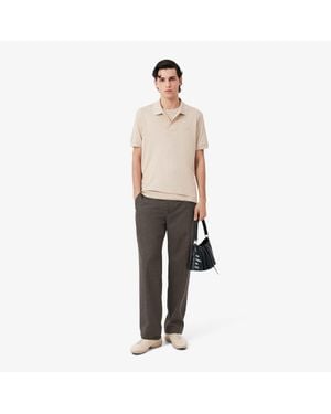 Lacoste Runway Straight Fit Tailored Wool Pants - White