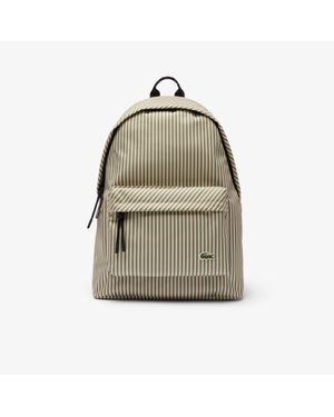 ショルダーバッグ Lacoste Unisex Neocroc Striped Vertical Satchel Lacoste Neocroc Striped Vertical Satchel in Natural | Lyst