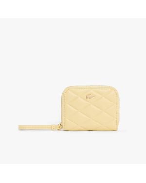 Lacoste Small Crocodelle Leather Coin Purse - Natural