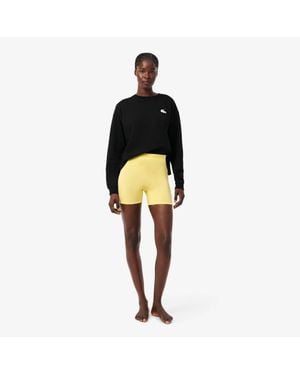 Lacoste High Waist Microfiber Cycle Shorts - Black