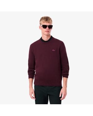 Lacoste Cotton Crew Neck Sweater - Red