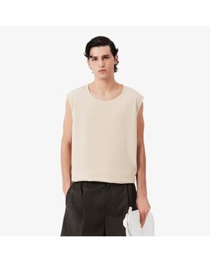 Lacoste Runway Silk Piqué Tank Top - White