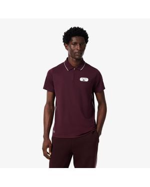 Lacoste Ultra Dry Badge Accent Tennis Heritage Polo Shirt - Purple