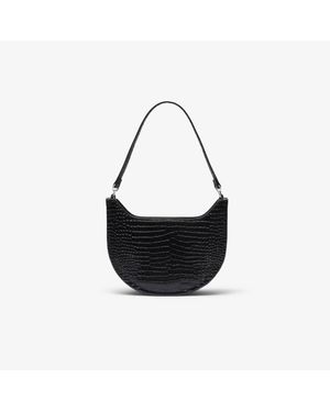 LACOSTE ● Maheki Moon Bag Black【 残りわずか】 Women's Small Chantaco Embossed Leather Half Moon Bag - Bags