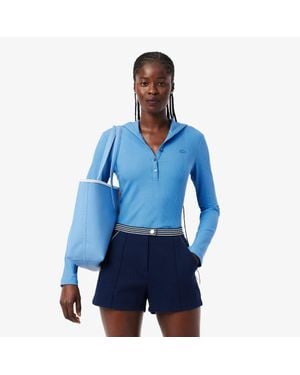 Lacoste Long Sleeved Slim Fit Cotton T-Shirt - Blue