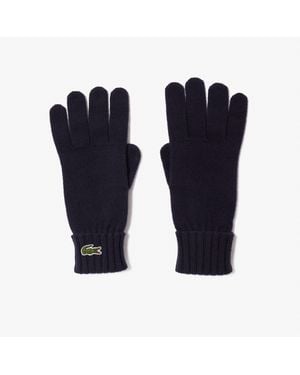 Lacoste Wool Jersey Gloves - Blue