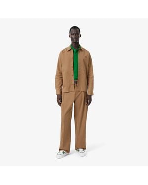 Lacoste Loose Fit Pleated Twill Pants - Metallic