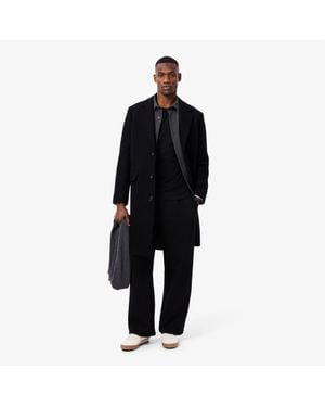 Lacoste Wool Chesterfield Coat - Black