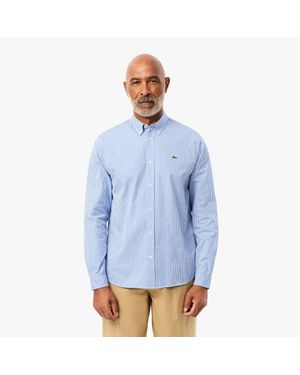 Lacoste Regular Fit Checked Cotton Shirt - Blue