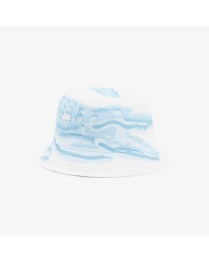 Lacoste Printed Cotton Twill Bucket Hat - Blue