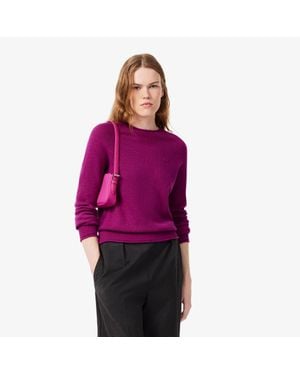 Lacoste 3D Knit Wool Sweater - Purple