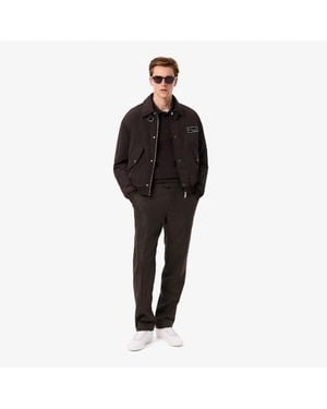 Lacoste Straight Fit Chevron Wool Pants - Black