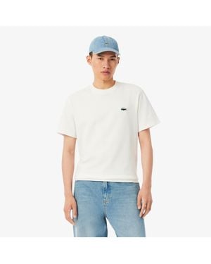 Lacoste Heavy Jersey Landscape Crocodile T-Shirt - White