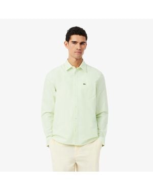 Lacoste Regular Fit Striped Oxford Shirt - Green