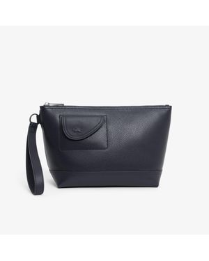 Lacoste Club Grain Leather Clutch - Blue
