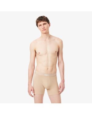 Lacoste 3-Pack Stretch Jersey Boxer Briefs - Natural