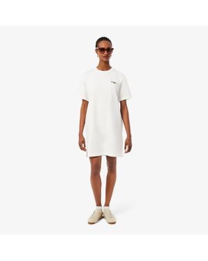 Lacoste Oversized Cotton T-Shirt Dress - White