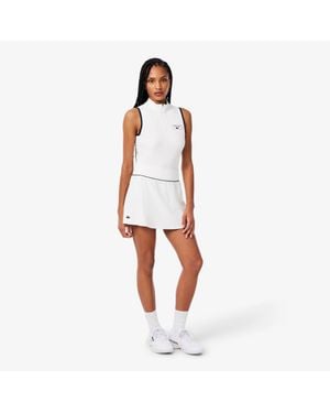 Lacoste Ultra Dry Tennis Heritage Ribbed Skirt - White