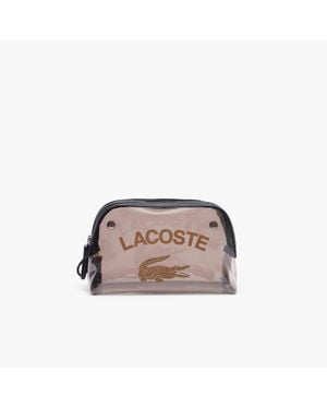 Lacoste Anna Transparent Cosmetic Bag - Brown