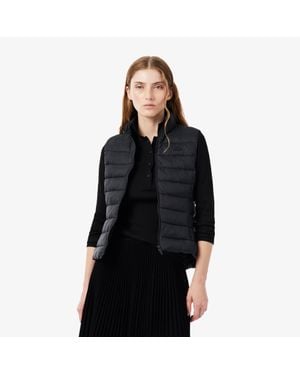 Lacoste Water-Repellent Quilted Down Vest - Black