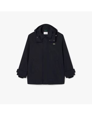 Lacoste Mid-Length Water-Repellent Hooded Parka - Blue