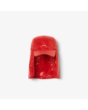 Lacoste Runway Glossy Taffeta Sahara Cap - Red