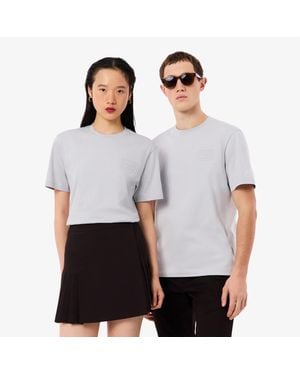 Lacoste Embossed Branding Jersey T-Shirt - White