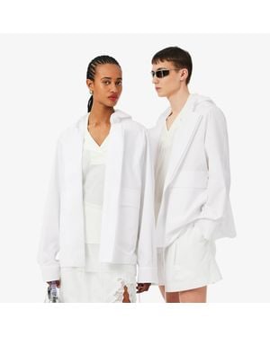 Lacoste Runway Hooded Poplin Jacket - White