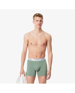 Lacoste 3-Pack Stretch Cotton Boxer Briefs - Green