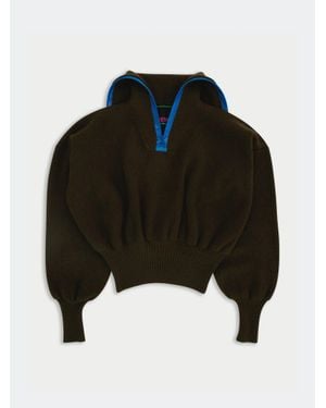La Fetiche Henri Military Style Cropped Jumper - Black