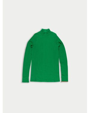 La Fetiche Booth Fitted Ribbed Top - Green