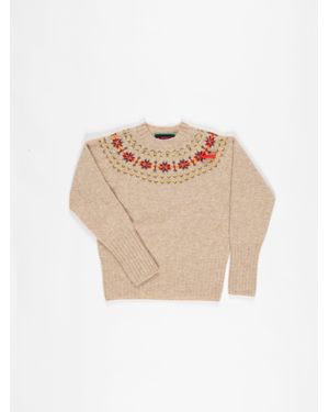 La Fetiche Barbara Fairisle Shetland Jumper - White