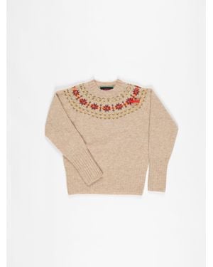 La Fetiche Barbara Fairisle Shetland Jumper - White