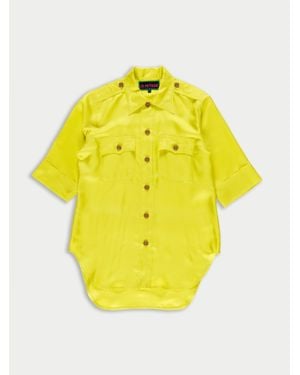 La Fetiche Alice Silk Utility Shirt - Yellow
