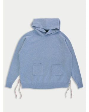 La Fetiche Lacey Knitted Oversized Hoody - Blue