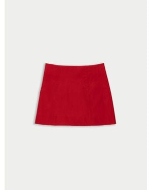 La Fetiche James A-Line Panel Mini Skirt - Red