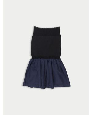 La Fetiche Lettie Upcycled Bandeau Dress - Blue