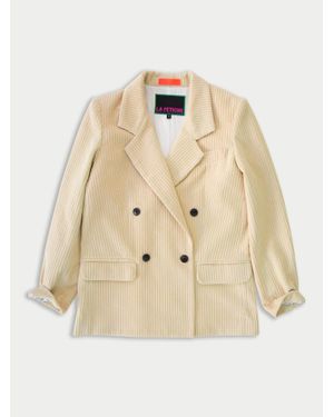 La Fetiche Camille Tailored Corduroy Blazer Jacket - Natural