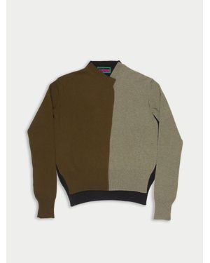 La Fetiche William Handframed Patched Lambswool Jumper - Green