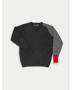 La Fetiche Oskar Oversized V-Neck Lambswool Jumper - Black