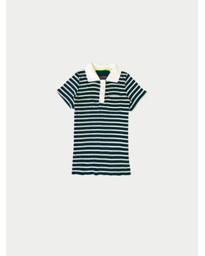 La Fetiche Micka Striped Polo Top - Blue